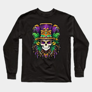 Mardi Gras Costume Skull  Party Men Women Kid Long Sleeve T-Shirt